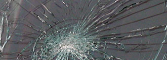 Smashed car windscreen